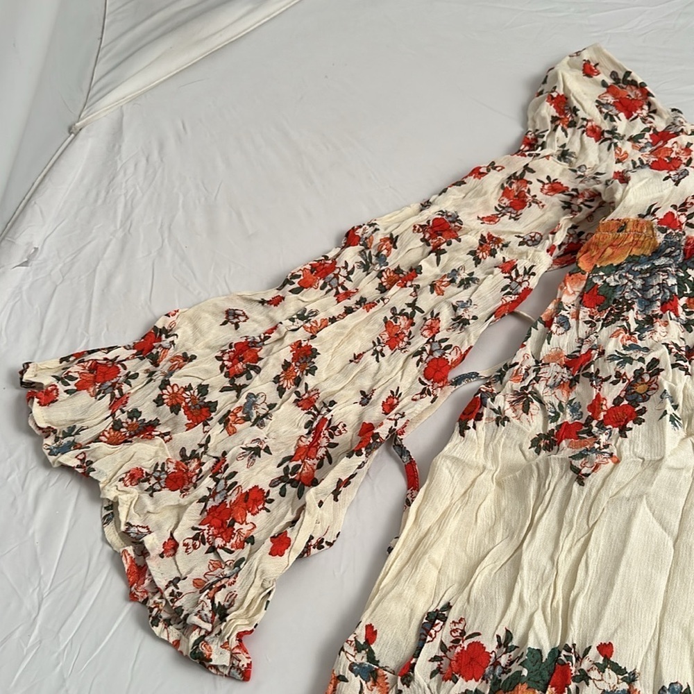Free People Modern Chinoiserie Tea Combo multicolor floral square neck dress - Picture 6 of 15